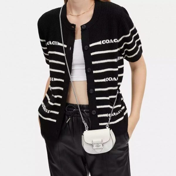 Coach Morgan Card Case On Chain In Signature Canvas White