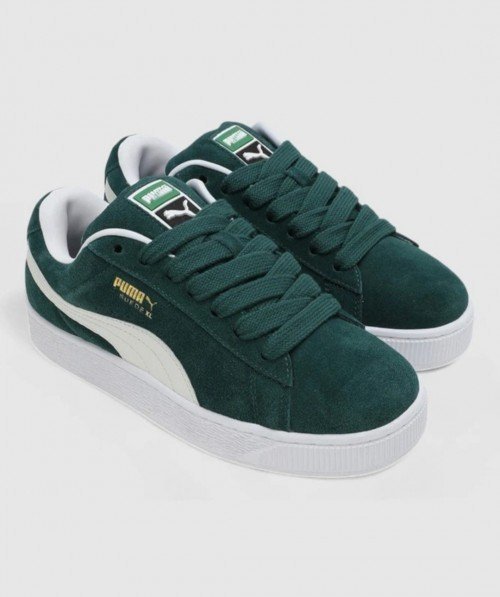pum aa suede xl Green White with extra lace 464