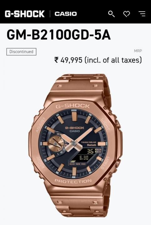 Casio G Shock Rose Gold Black Automatic