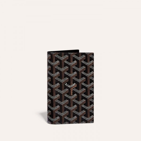Goyard Grenelle Passport Holder Cover With OG Box & Dust Bag (804 Black)(LB)