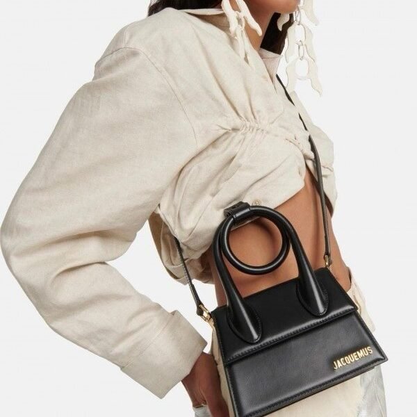 Jacquemus Le Chiquito Noeud Bag With OG Box Dust Bag & Extra Sling Belt (Black - 135)(BSB)