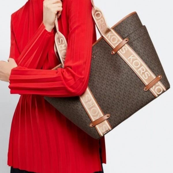 Michael Kors Maeve Monogram-Print Tote Bag With Dust Bag (CoffeeBrown_22314)(LB)