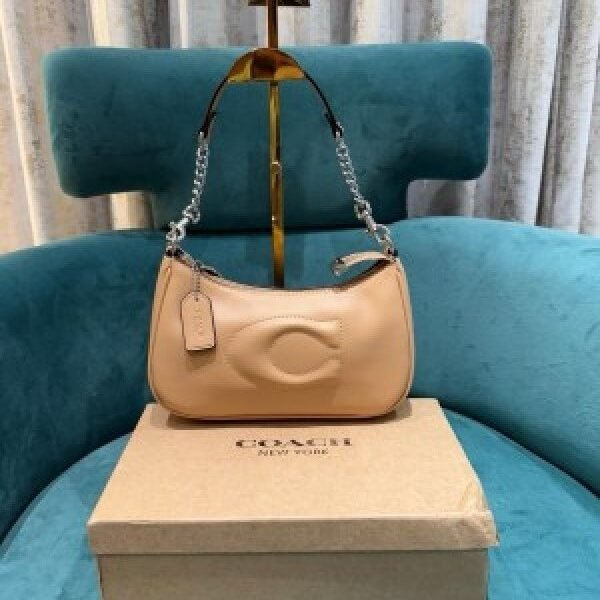 Coach GB Teri Shoulder Bag With Signature Quilting With OG Box & Dust Bag (CA548_Beige)(LB)
