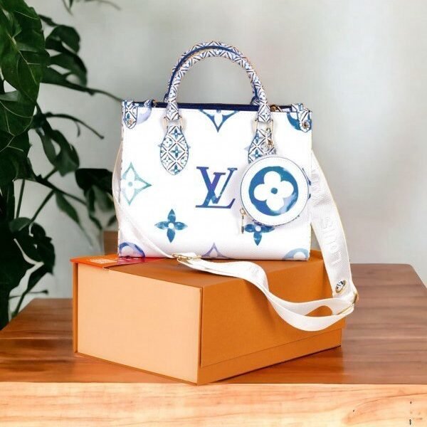 Louis Vuitton LV M22976 On The Go Pochette With Dust Bag (White Blue - 620)