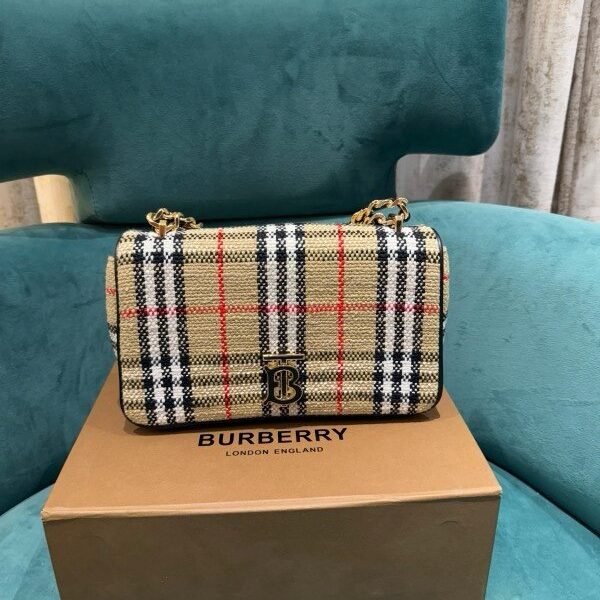 Burberry Lola London Check Crossbody Bag With OG Box & DustBag Grid (8393)(LB)