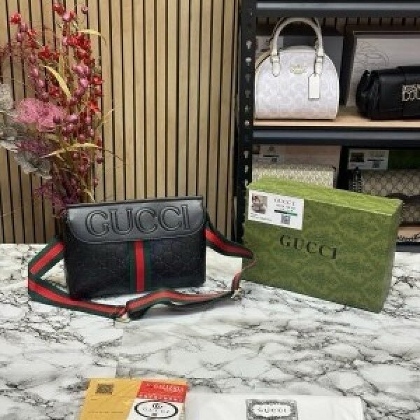 GUCC I NOIR HANDBAG WITH OG BOX AND DUST BAG PREMIUM QUALITY (BLACK)(MT)