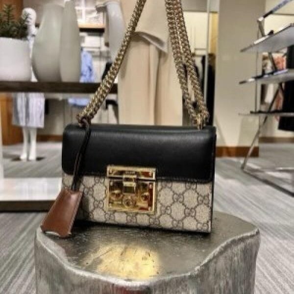 Gucci PadLock Shoulder Bag With Box DustBag SlingBelt(BH)