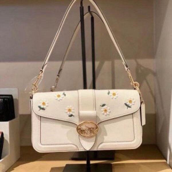 coach georgie flower daisy embroidery tabby shoulder bag with box 892(PH)