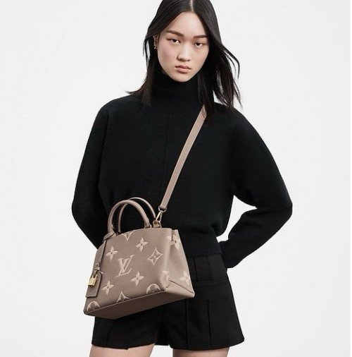 Louis Vuitton Petit Palais Handbag Bicolor Monogram Empreinte Giant